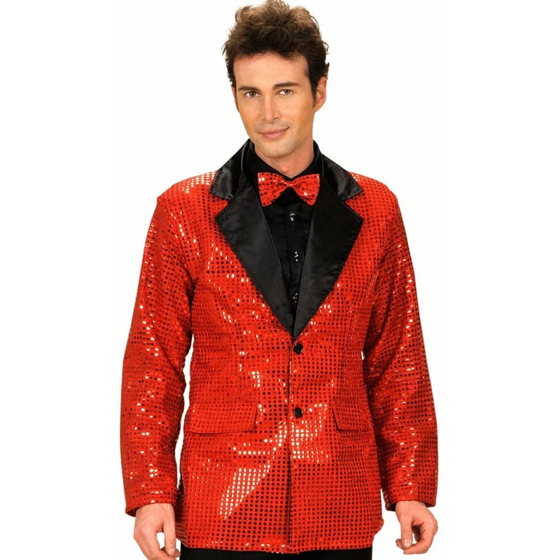 Pailletten Jacke rot für Erwachsene