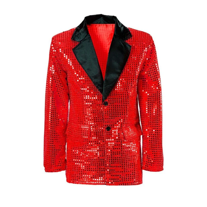 Pailletten Jacke rot für Erwachsene