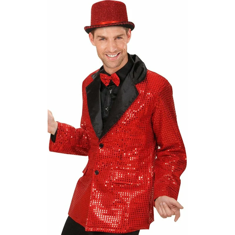Pailletten Jacke rot für Erwachsene