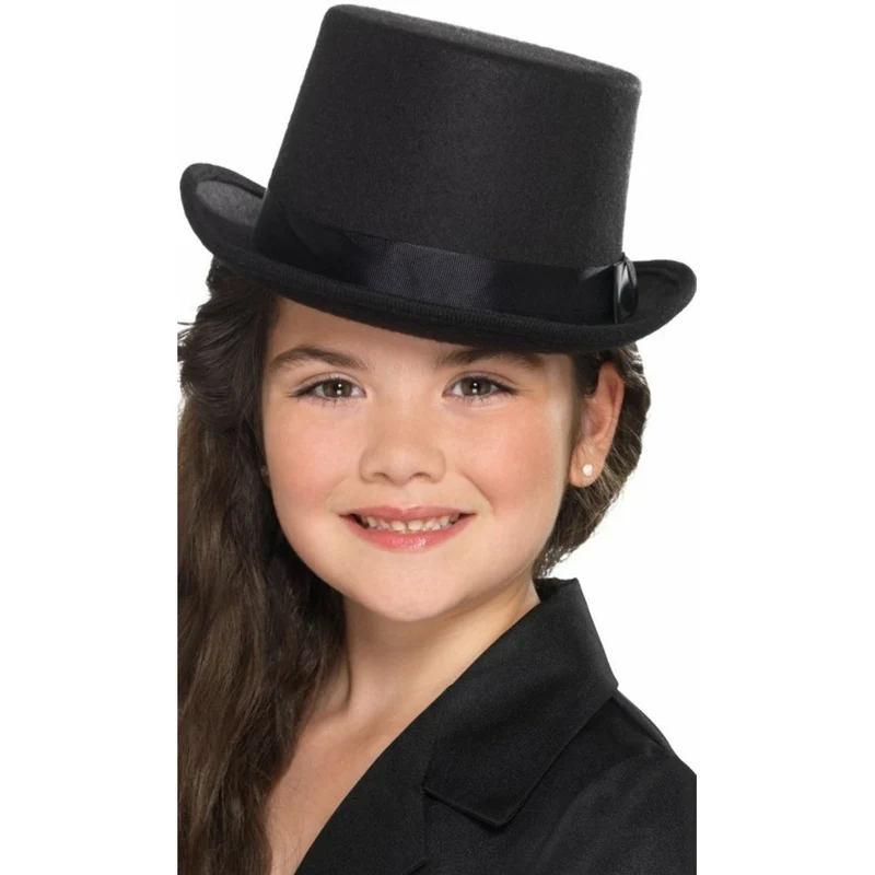 Zylinder Hut Deluxe schwarz für Kinder