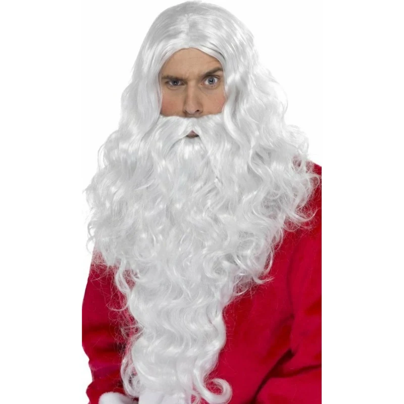 Lange Perücke und Bart für Weihnachtsmann