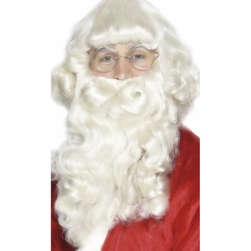 Nikolaus Perücke und Bart Weiß für Weihnachtsmann