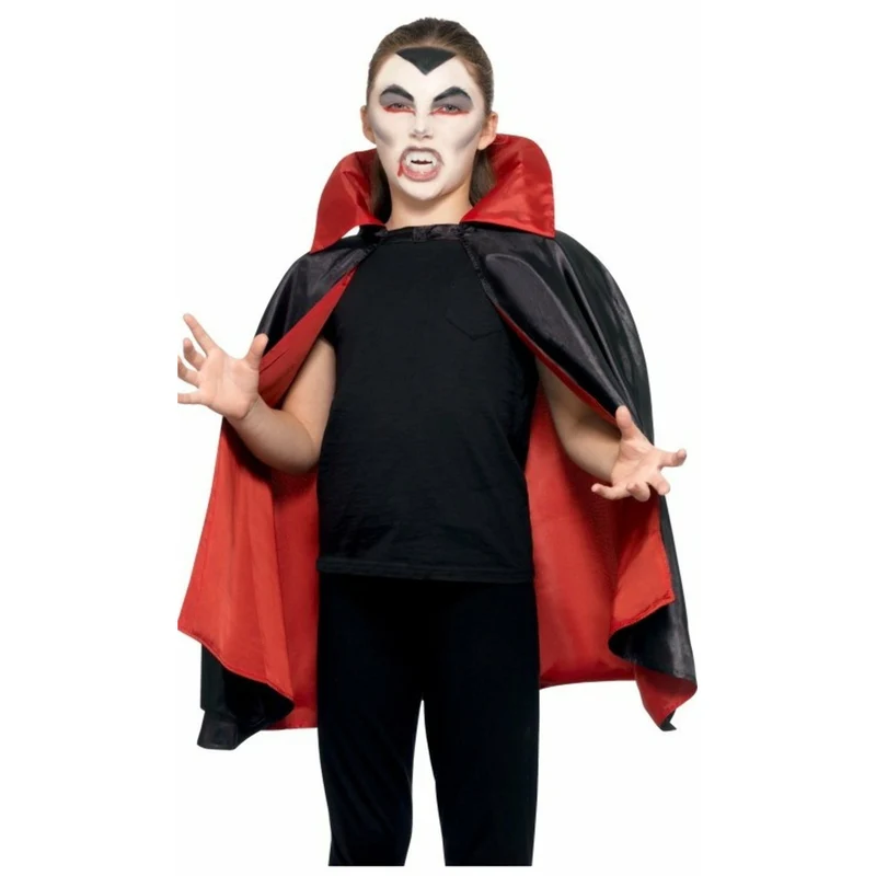 Umhang Reversible rot und schwarz für Kinder