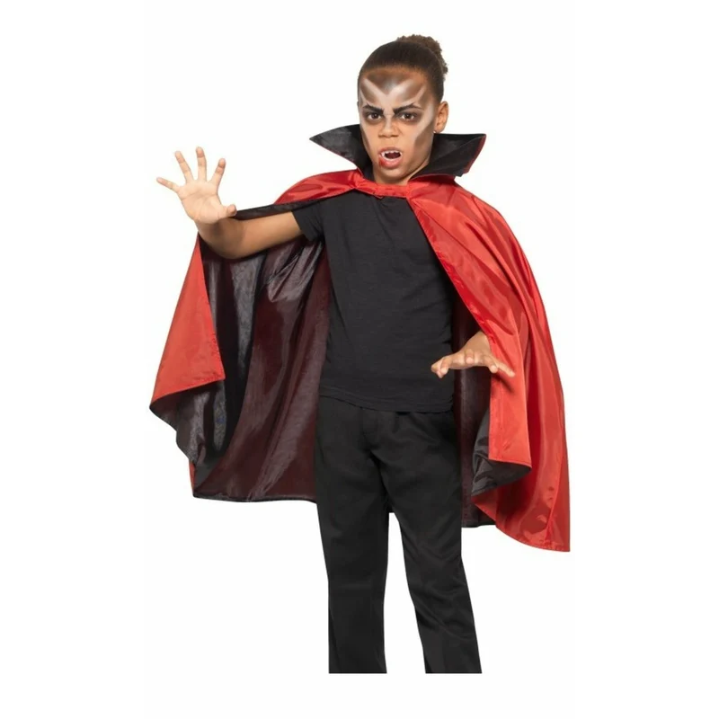 Umhang Reversible rot und schwarz für Kinder