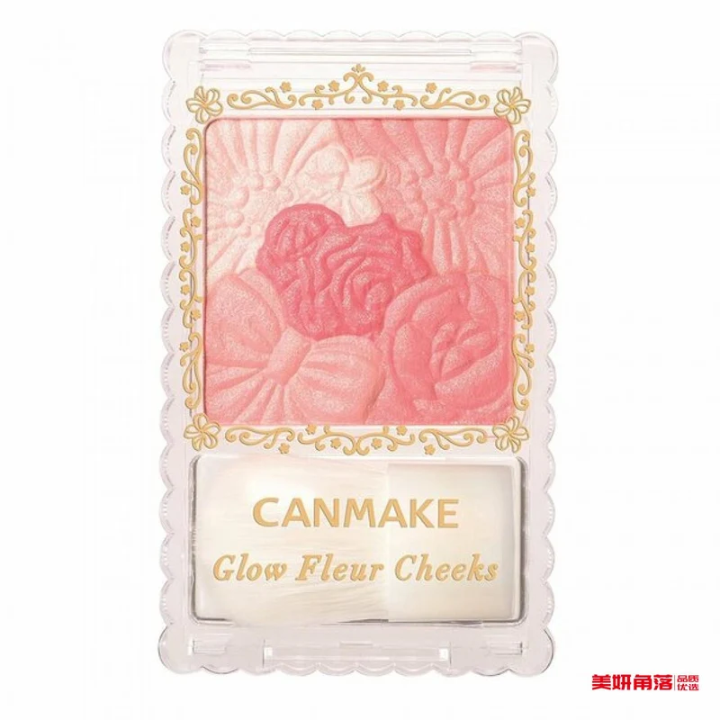 [Self-operated] Japan Canmake Ida petal carving five-color blush pearlescent 04 strawberry hibiscus high-gloss rouge contour powder with brush