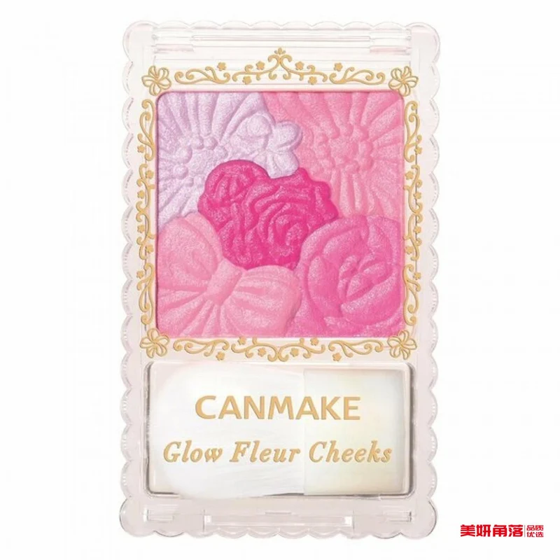 [Self-operated] Japan Canmake Ida petal carving five-color blush pearlescent 08 jam plum red high-gloss rouge contour powder with brush