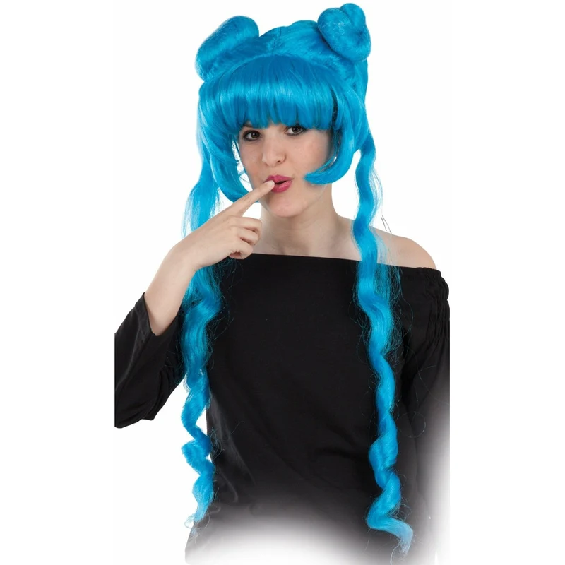 Perücke Manga Blau