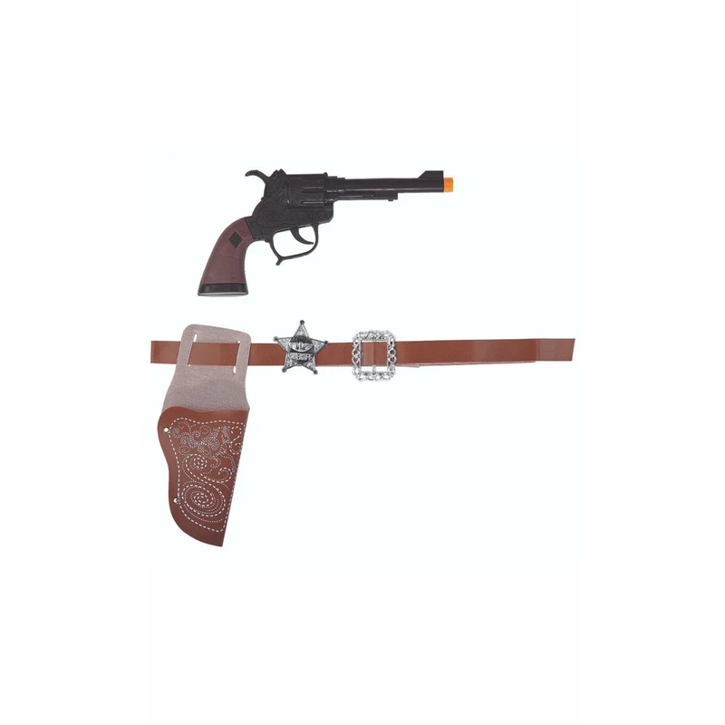 Pistole mit Gürtelholster braun