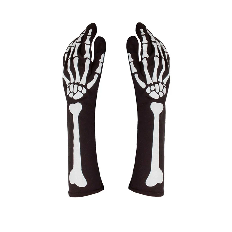 Skelett Handschuhe lang Eco