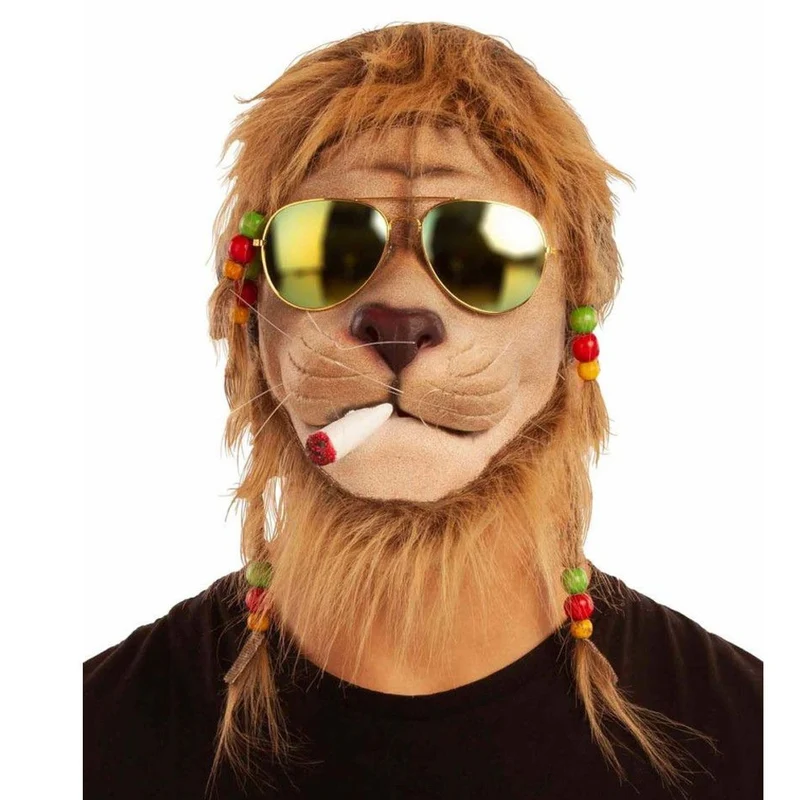 Rasta Löwe Maske aus Latex