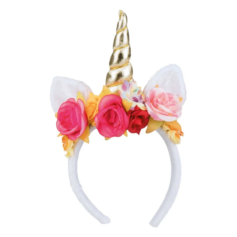 Haarreif Einhorn mit Blumen