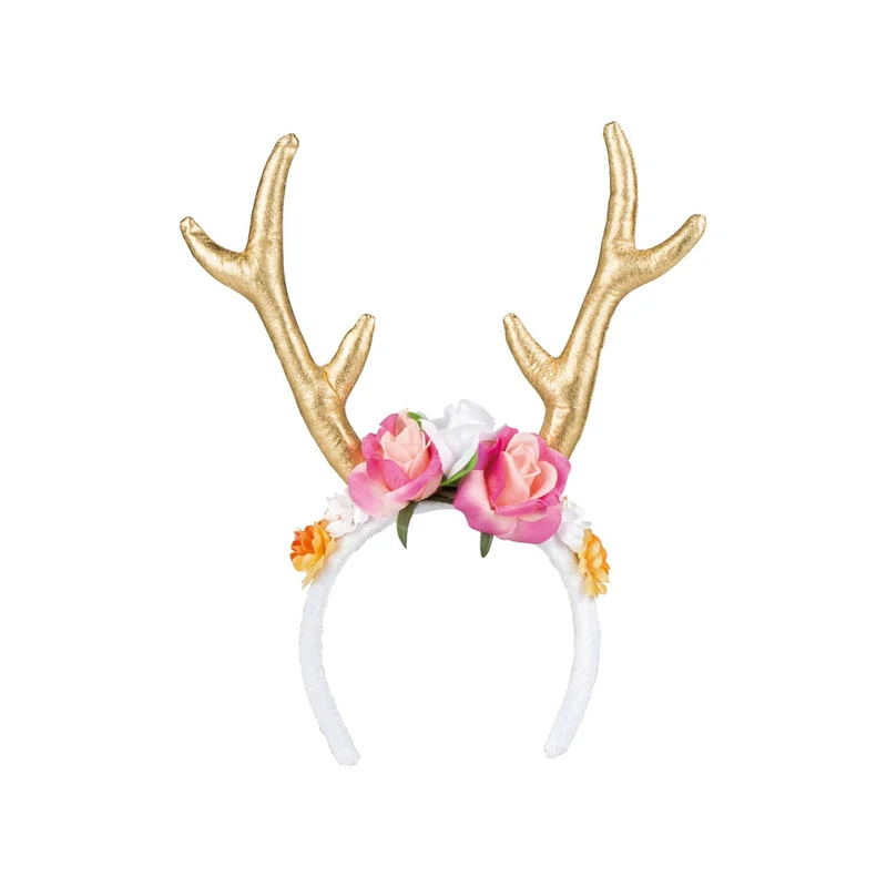 Rentier Haarreif mit Blumen