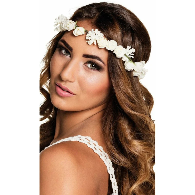Haarkranz Blumen Weiße Rose