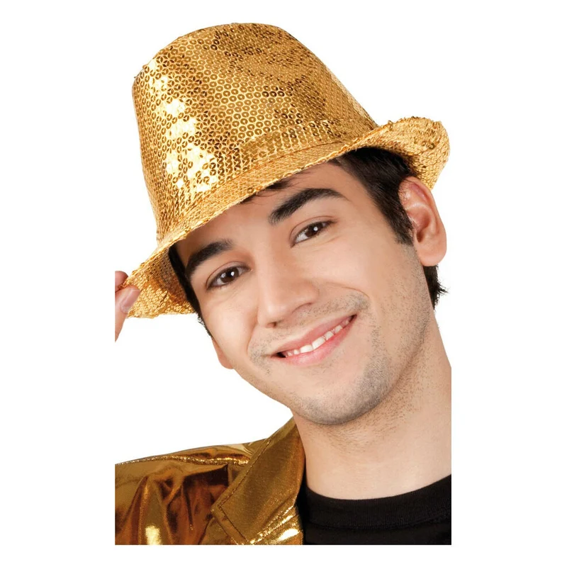 Goldener Gangster Hut mit Pailletten