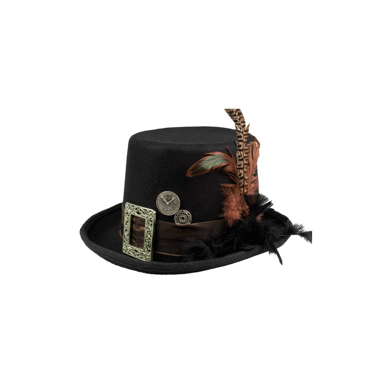 Zylinder Steampunk mit Feder