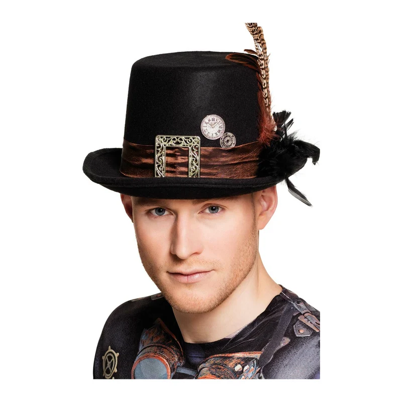 Zylinder Steampunk mit Feder