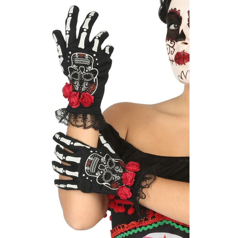 Handschuhe Catrina Skelett