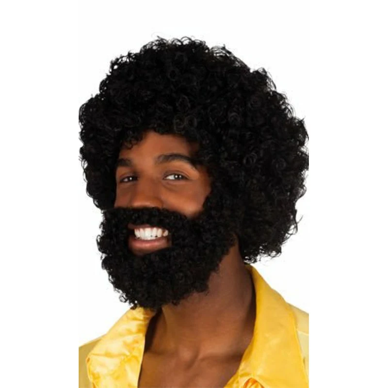 Perücke und Bart Afro