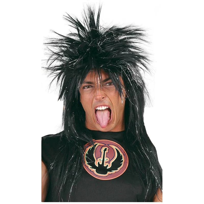 Schwarze Punky-Perücke