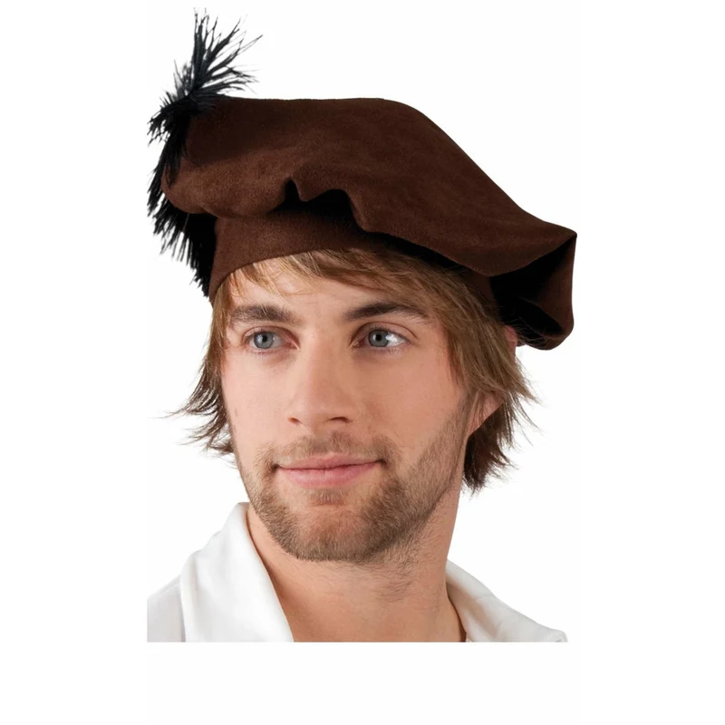 Mittelalterliches Barett mit Federschmuck