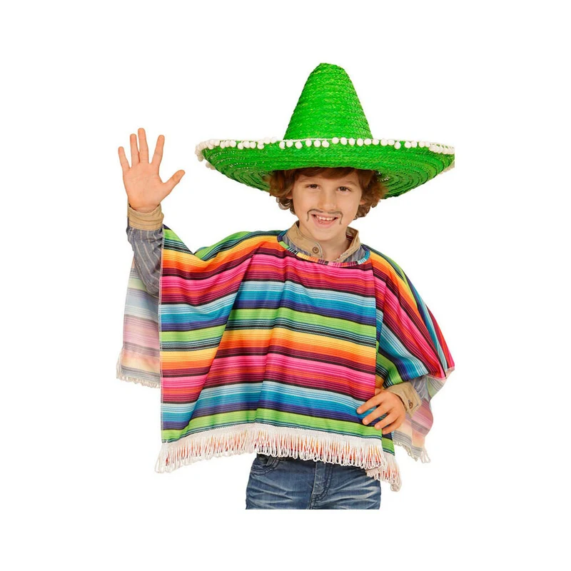 Mexikanischer Poncho mit Fransen für Kinder