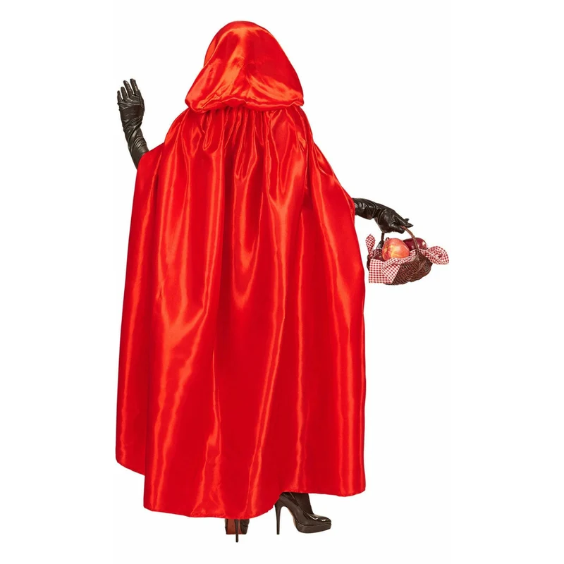 Roter Satin Kapuzen Cape