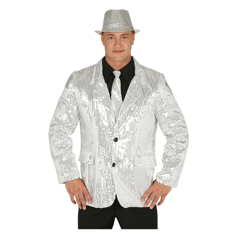 Pailletten Blazer silber