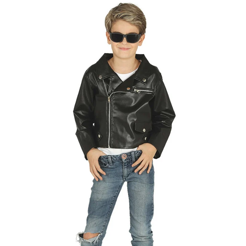 Kunstlederjacke schwarz für Kinder