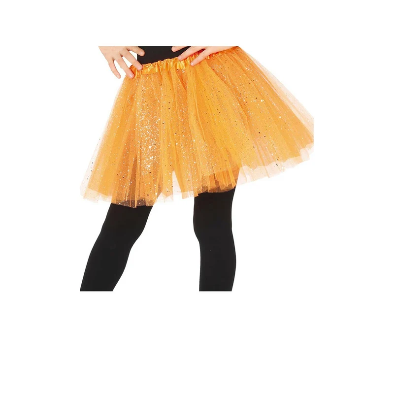 Glitzer Tutu orange für Kinder