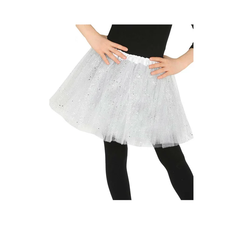 Glitzer Tutu weiß für Kinder
