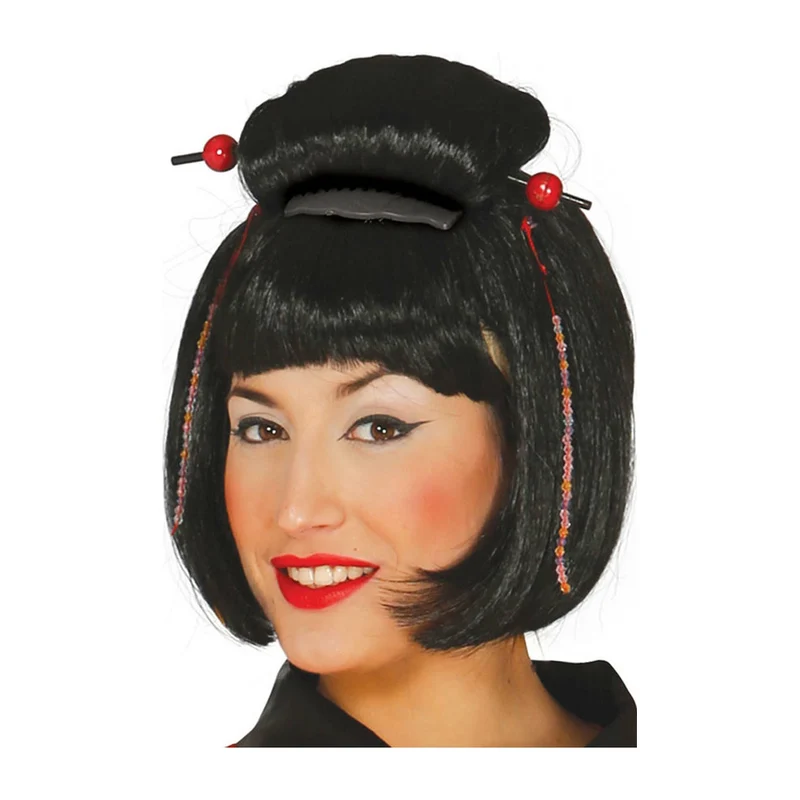 Geisha-Perücke mit kurzen Haaren