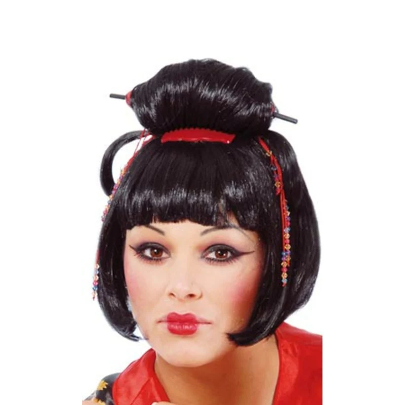 Geisha-Perücke mit kurzen Haaren