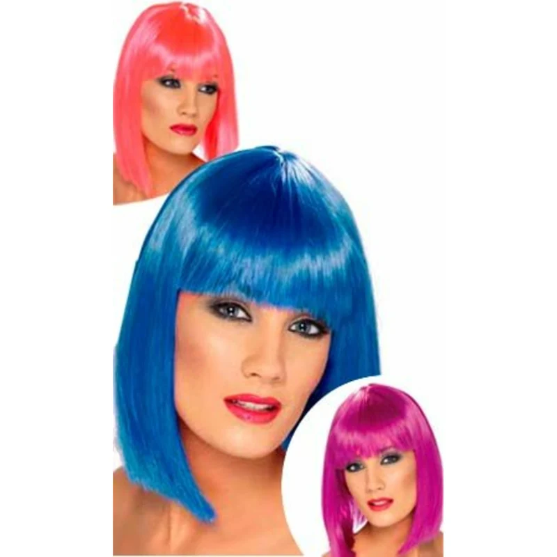 Farbige Perücke mit kurzen Haaren