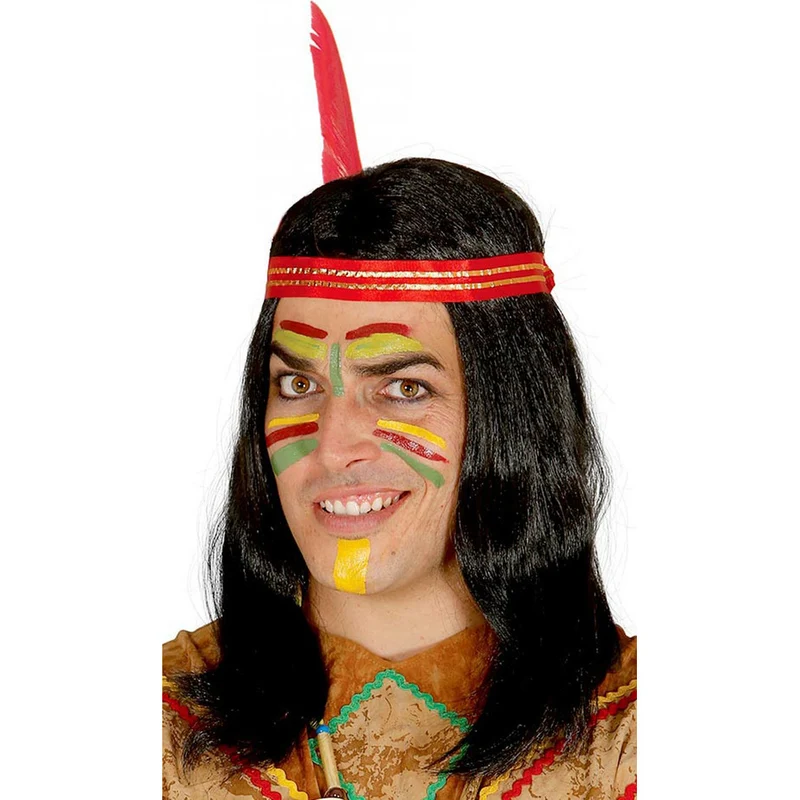 Indianer-Perücke mit Feder