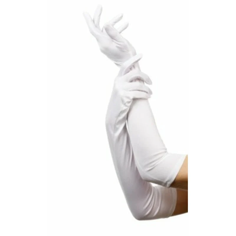 Weiße, lange Handschuhe