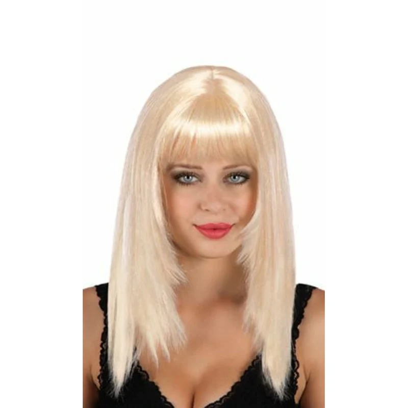 Perücke mit glatten Haaren und Pony