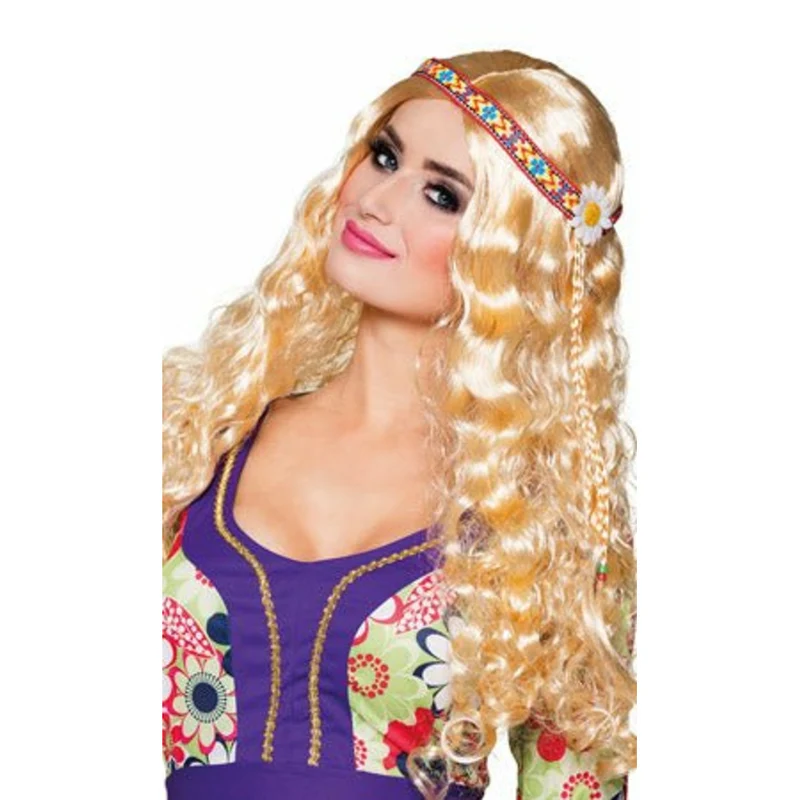 Lange Hippie Perücke Blond