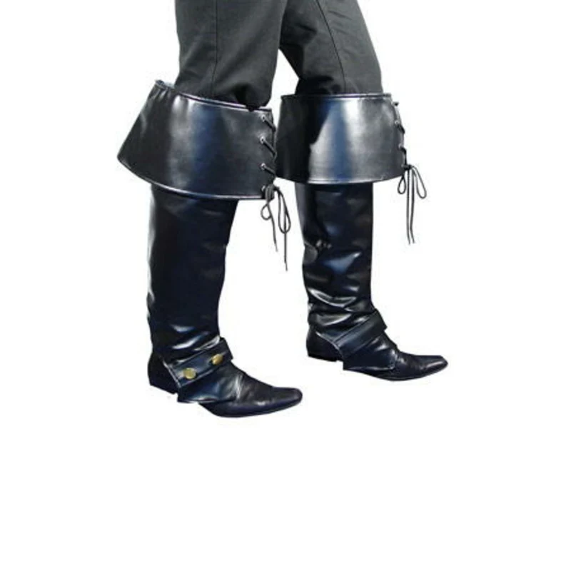 Schwarzer Schuhüberzieher mit Schnürsenkeln