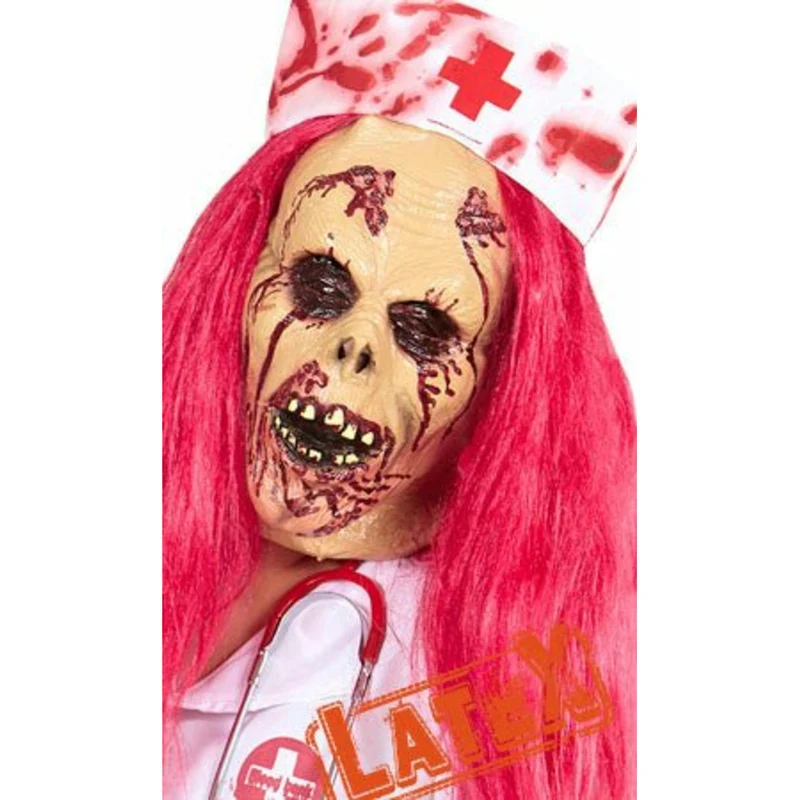 Zombie Krankenschwester Latex Maske