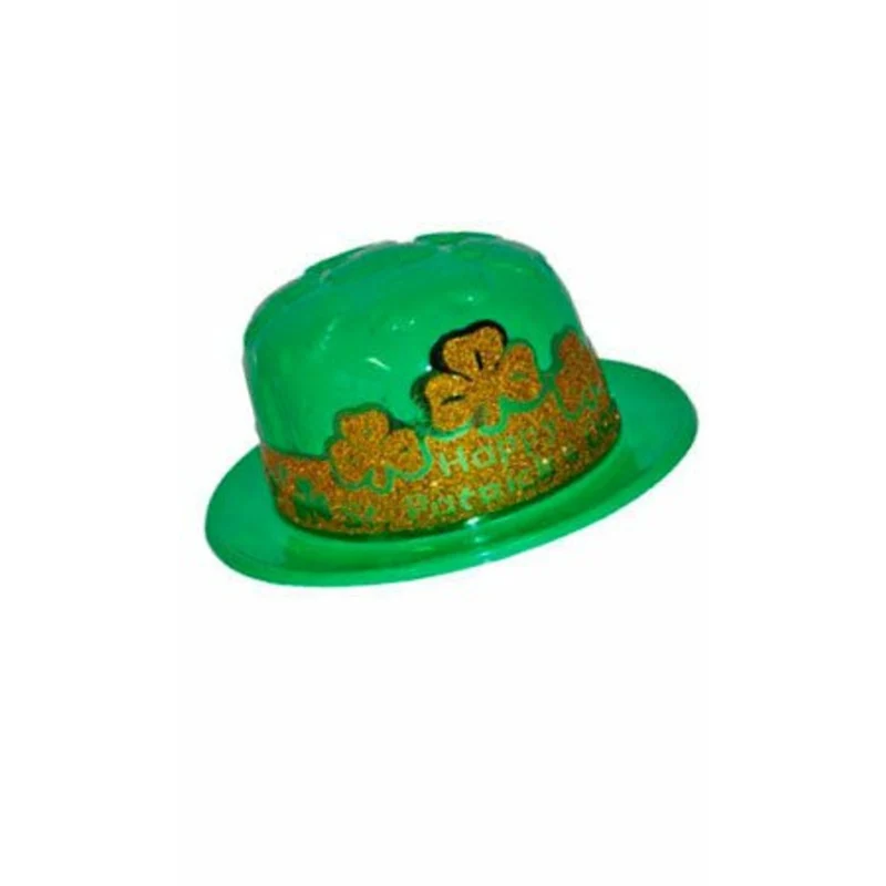 Goldener Saint-Patrick-Hut mit Kleeblättern