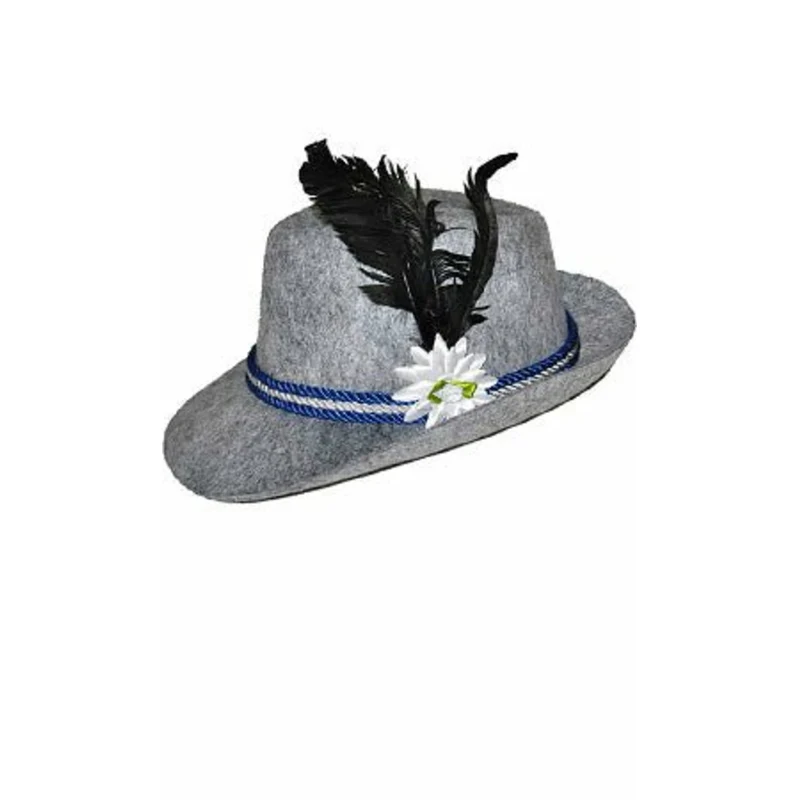 Grauer Tirolerhut mit Blume