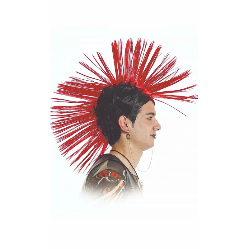 Große, rote Punk-Perücke