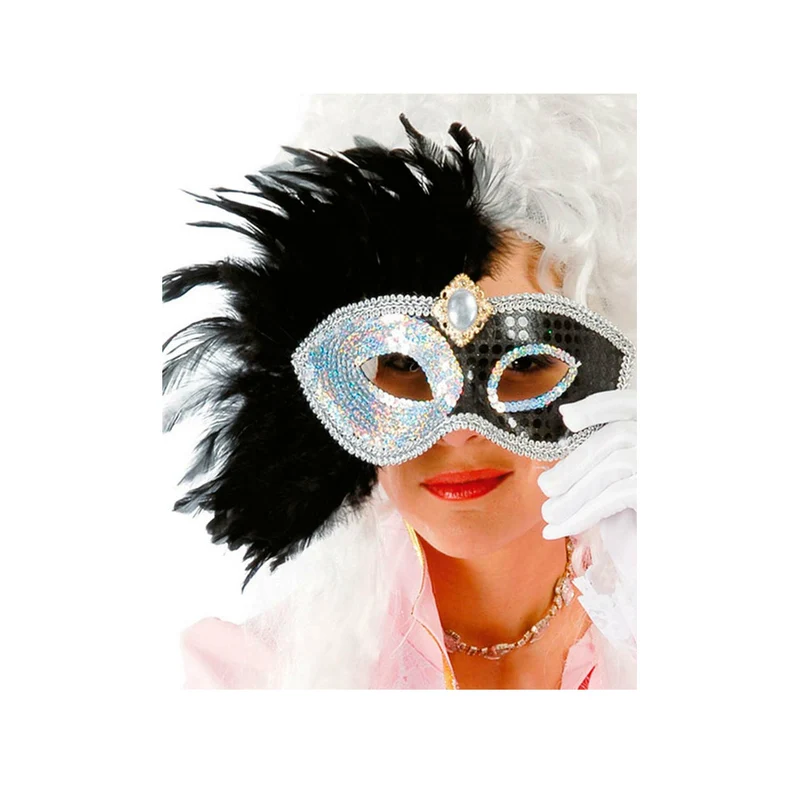 Venezianische Maske mit seitlichem Bouquet
