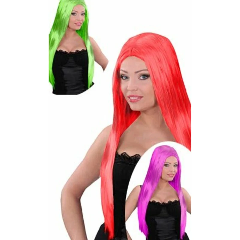 Farbige Perücke mit langen Haaren Glamour