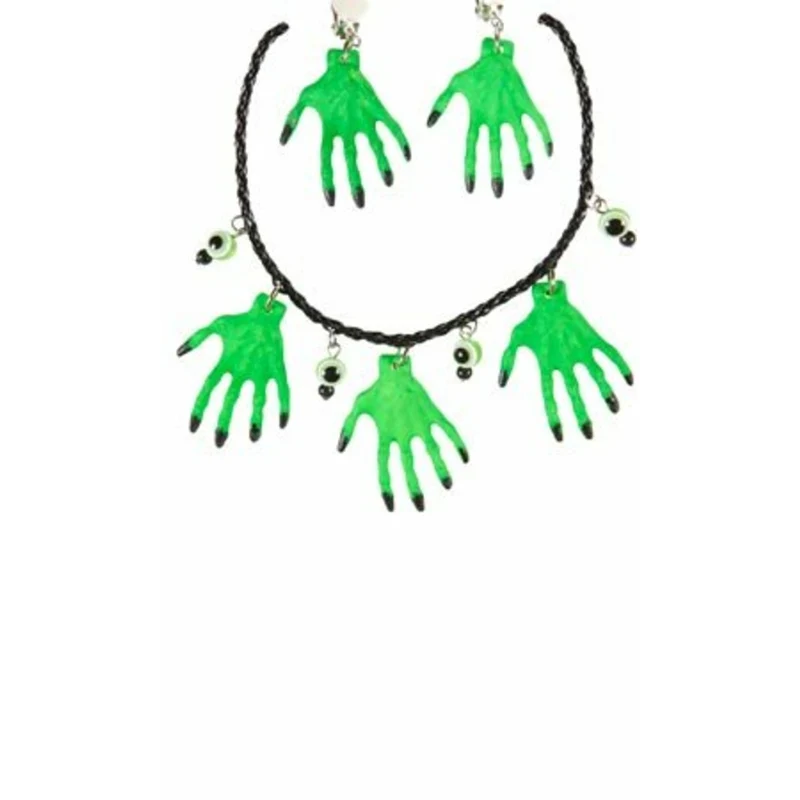 Set mit Hexenhalskette und Ohrringen