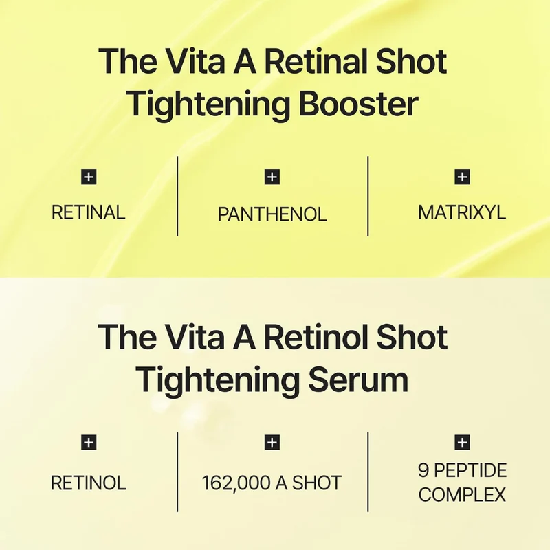 The Vita-A Retinol + Retinal Shot Tightening Serum & Booster Set
