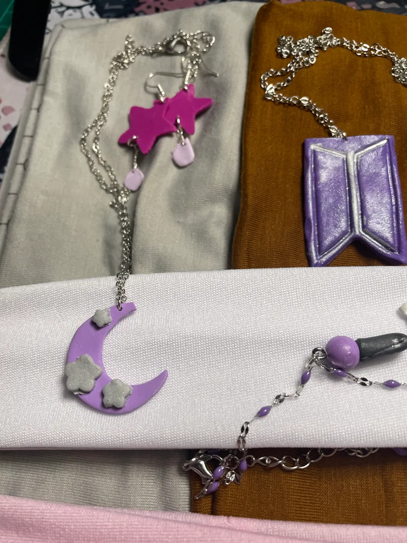 Crescent Star Drop Necklace