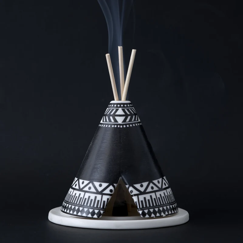Quemador de Incienso Tipi Negro