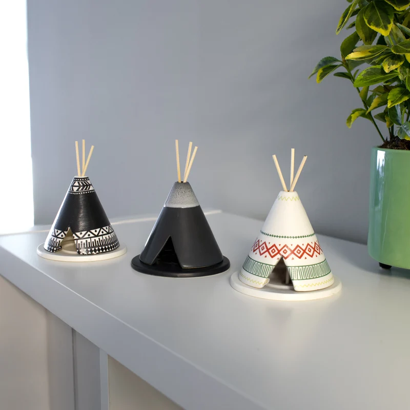 Quemador de Incienso Tipi Negro