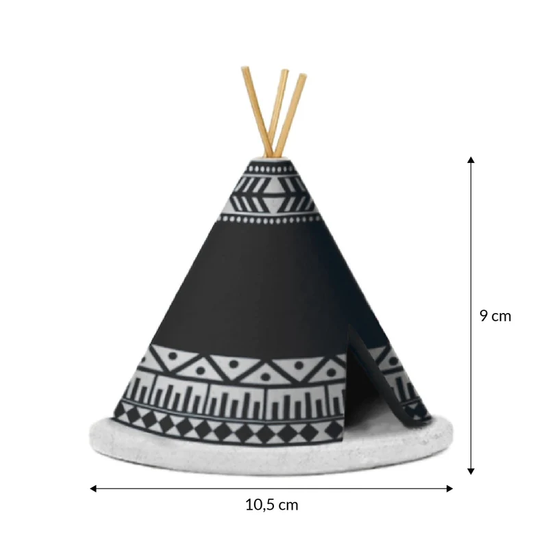 Quemador de Incienso Tipi Negro